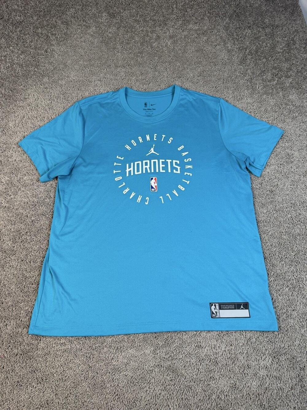 Charlotte Hornets Shirt Mens XL Blue NBA Basketball Nike Dri-FIT Team Apparel